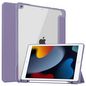 CoreParts Cover for iPad 6/7/8 2019-2021 10.2" Tri-fold Transparent TPU Cover Built-in S Pen Holder with Auto Wake Function - Lavender Purple