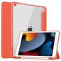 CoreParts Cover for iPad 6/7/8 2019-2021 for iPad 7/8/9 (2019-2021) 10.2" Tri-fold Transparent TPU Cover Built-in S Pen Holder with Auto Wake Function - Orange