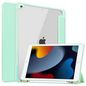 CoreParts Cover for iPad 6/7/8 2019-2021 for iPad 7/8/9 (2019-2021) 10.2" Tri-fold Transparent TPU Cover Built-in S Pen Holder with Auto Wake Function - Mint Green