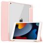 CoreParts Cover for iPad 6/7/8 2019-2021 for iPad 7/8/9 (2019-2021) 10.2" Tri-fold Transparent TPU Cover Built-in S Pen Holder with Auto Wake Function - Pink