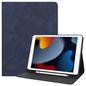 CoreParts Cover for iPad 6/7/8 2019-2021 for iPad 7/8/9 (2019-2021) 10.2" Cowhide Grain TPU Cover with Front Support Bracket Built-in S pen Holder with Auto Wake Function - Dark Blue