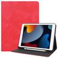 CoreParts Cover for iPad 6/7/8 2019-2021 for iPad 7/8/9 (2019-2021) 10.2" Cowhide Grain TPU Cover with Front Support Bracket Built-in S pen Holder with Auto Wake Function - Red