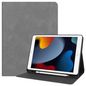 CoreParts Cover for iPad 6/7/8 2019-2021 for iPad 7/8/9 (2019-2021) 10.2" Cowhide Grain TPU Cover with Front Support Bracket Built-in S pen Holder with Auto Wake Function - Gray