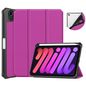 CoreParts Cover for iPad Mini 6 2021 for iPad Mini 6 (2021) Tri-fold Caster TPU Cover Built-in S Pen Holder with Auto Wake Function - Purple