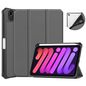 CoreParts Cover for iPad Mini 6 2021 for iPad Mini 6 (2021) Tri-fold Caster TPU Cover Built-in S Pen Holder with Auto Wake Function - Gray