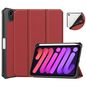 CoreParts Cover for iPad Mini 6 2021 for iPad Mini 6 (2021) Tri-fold Caster TPU Cover Built-in S Pen Holder with Auto Wake Function - Wine Red