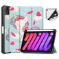 CoreParts Cover for iPad Mini 6 2021 for iPad Mini 6 (2021) Tri-fold Caster TPU Cover Built-in S Pen Holder with Auto Wake Function - DJS Style
