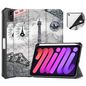 CoreParts Cover for iPad Mini 6 2021 for iPad Mini 6 (2021) Tri-fold Caster TPU Cover Built-in S Pen Holder with Auto Wake Function - FGTT Style