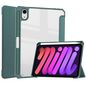 CoreParts Cover for iPad Mini 6 2021 for iPad Mini 6 (2021) Tri-fold Transparent TPU Cover Built-in S Pen Holder with Auto Wake Function - Dark Green