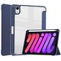 CoreParts Cover for iPad Mini 6 2021 for iPad Mini 6 (2021) Tri-fold Transparent TPU Cover Built-in S Pen Holder with Auto Wake Function - Blue