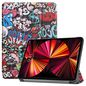 CoreParts Cover for iPad Pro 11" 1/2/3 Gen (2018-2021) Tri-fold Caster Hard Shell Cover with Auto Wake Function - Graffiti Style