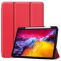 CoreParts Cover for iPad Pro 11" 1,2,3 Gen. 2018-2021, Tri-fold Caster TPU Cover Built-in S Pen Holder with Auto Wake Function - Red
