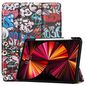 CoreParts Cover for iPad Pro 11" 1/2/3 Gen (2018-2021) Tri-fold Caster TPU Cover Built-in S Pen Holder with Auto Wake Function - Graffiti Style