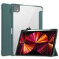 CoreParts Cover for iPad Pro 11" 1/2/3 Gen (2018-2021) Tri-fold Transparent TPU Cover Built-in S Pen Holder with Auto Wake Function - Dark Green