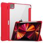 CoreParts Cover for iPad Pro 11" 1/2/3 Gen (2018-2021) Tri-fold Transparent TPU Cover Built-in S Pen Holder with Auto Wake Function - Red