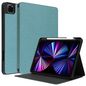CoreParts Cover for iPad Pro 11" 1/2/3 Gen (2018-2021) Cloth Bussiness Style TPU Cover with Front Support Bracket Built-in S pen Holder with Auto Wake Function - Mint Green