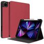CoreParts Cover for iPad Pro 11" 1/2/3 Gen (2018-2021) Cloth Bussiness Style TPU Cover with Front Support Bracket Built-in S pen Holder with Auto Wake Function - Wine Red
