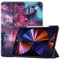 CoreParts Cover for iPad Pro 12.9" 2021 For iPad Pro 12.9" 5th Gen (2021) Tri-fold Caster TPU Cover Built-in S Pen Holder with Auto Wake Function - Galaxy Style