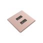 Kondator Powerdot MICRO square, 2 USB-A Charger 5V 2A, Pink Quartz