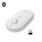 Logitech Pebble M350 Wireless Mouse, RF Wireless + Bluetooth, Alkaline, White
