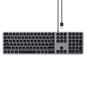 Satechi Aluminum Wired USB Keyboard, USB, Aluminum, Space Gray, ND