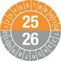 Brady Tamper-evident Inspection Date Labels  Year 25/26 White on Orange, Grey dia. 30 mm