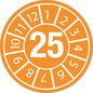 Brady Inspection Date Labels White on Orange dia. 25 mm