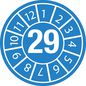 Brady Inspection Date Labels White on Blue dia. 25 mm