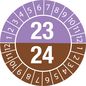Brady Inspection Date Labels White on Purple, Brown dia. 25 mm