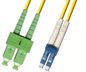 MicroConnect Optical Fibre Cable, SC-LC, Singlemode, Duplex, OS2 (Yellow) 1m