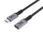 MicroConnect USB-C extension cable 2m, 100W, 10Gbps, USB 3.2 Gen 2x2