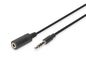 Digitus Audio extension cable, stereo 3.5mm 1.50m, CCS, 2x0.10/10, shielded, M/F, black