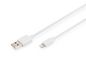 Digitus Charger/data cable, Lightning - USB A M/M, 1.0m, iP5/6/7, High Speed, MFI, wh