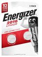 Energizer CR2016 Lithium Button Cell, 2 Pack