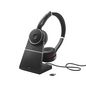 Jabra Evolve 75 SE UC Stereo - Headset - on-ear Bluetooth wireless active noise cancelling USB with charging stand Zoom Certified for LINK 380a MS