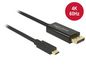 Delock Cable USB Type-Cª male > Displayport male (DP Alt Mode) 4K 60 Hz 2 m black