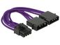 Delock Power Cable PCI Express 8 pin male > 2 x 4 pin male textile shielding purple