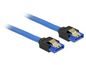 Delock Cable SATA 6 Gb/s receptacle straight > SATA receptacle straight 50 cm blue with gold clips