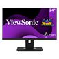ViewSonic 24" FHD SuperClear® IPS LED 3 sides frameless bezel Monitor with VGA, HDMI, DipsplayPort, 4 USB, Speakers and Full Ergonomic Stand with large tilt angle, dual direction pivot, carry handle, thin client mountable design & green packaging