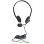 Manhattan Stereo Headset, Lightweight, adjustable microphone, in-line volume control, two 3.5mm plugs, cable 2m, Black, Blister