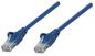 Intellinet Network Patch Cable, Cat6, 3m, Blue, CCA (Copper Clad Aluminium), U/UTP (cable unshielded/twisted pair unshielded), PVC, RJ45 Male to RJ45 Male, Gold Plated Contacts, Snagless, Booted