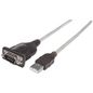 Manhattan USB to Serial Converter cable, 45cm, Serial/RS232/COM/DB9, Prolific PL-2303RA Chip, Black/Silver cable, Polybag