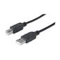 Manhattan USB 2.0 Cable, USB-A to USB-B, Male to Male, 1.8m, Black, Polybag