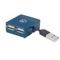 Manhattan USB 2.0 Micro Hub, 4x USB 2.0 ports, Bus Power, Blue, Blister
