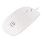 Manhattan Silhouette Sculpted Wired Mouse, White, 1000dpi, USB, Optical, Lightweight, Flat, Three Button with Scroll Wheel, Blister