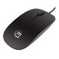 Manhattan Silhouette Sculpted Wired Mouse, Black, 1000dpi, USB, Optical, Lightweight, Flat, Three Button with Scroll Wheel, Blister