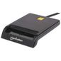 Manhattan Contact Smart Card Reader, USB, Friction type compatible, External, Windows or Mac, Cable 105cm, Black, Blister