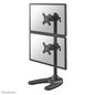 Neomounts by Newstar Newstar Tilt/Turn/Rotate Dual Desk Mount (stand & grommet) for two 10-27" Monitor Screens ONE ABOVE OTHER, Height Adjustable - Black