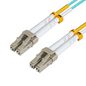 MicroConnect Optical Fibre Cable, LC-LC, Multimode, Duplex, OM3 (Aqua Blue) 30m