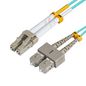 MicroConnect Optical Fibre Cable, LC-SC, Multimode, Duplex, OM3 (Aqua Blue), 15m